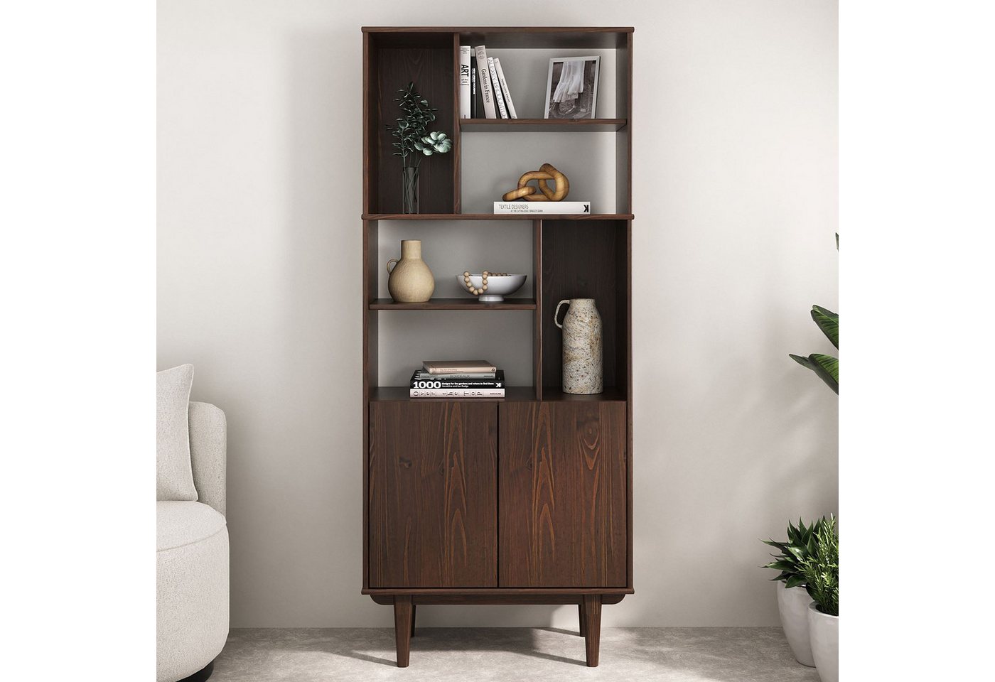 IDIMEX Regal SIMONA, Modernes Holzregal mit Türen & Fächern Design Regal nussbaum farben IDIMEX Regal SIMONA, Modernes Holzregal mit Türen & Fächern Design Regal nussbaum farben von IDIMEX