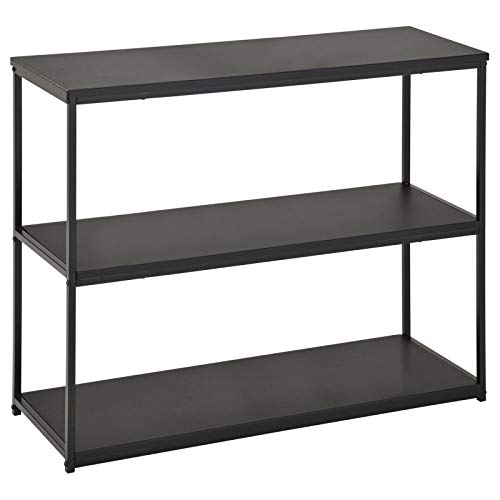 IDIMEX Regal Sendai aus Metall in schwarz mit 3 Ablageflächen aus MDF. Standregal langlebig & pflegeleicht [Max. Belastbarkeit: 90 kg] von IDIMEX