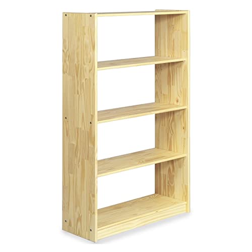 IDIMEX Standregal mit 5 Böden, praktisches Bücherregal aus massiver Kiefer in Natur, Schlichtes Büroregal aus Massivholz von IDIMEX