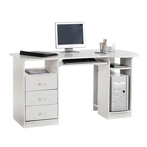 IDIMEX Schreibtisch BOB Computertisch PC-Schreibtisch, Kiefer massiv weiß lackiert mit Schubladen IDIMEX Schreibtisch BOB Computertisch PC-Schreibtisch, Kiefer massiv weiß lackiert mit Schubladen von IDIMEX