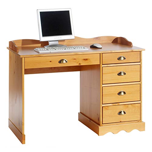 IDIMEX Schreibtisch Bürotisch, honigfarben, mit Aufsatz von IDIMEX