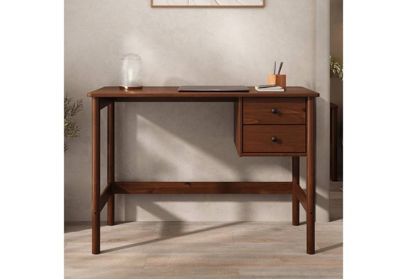IDIMEX Schreibtisch MARLO, Holzschreibtisch mit 2 Schubladen aus Massivholz Kastanie farben IDIMEX Schreibtisch MARLO, Holzschreibtisch mit 2 Schubladen aus Massivholz Kastanie farben von IDIMEX