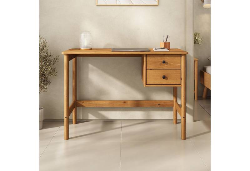 IDIMEX Schreibtisch MARLO, Holzschreibtisch mit 2 Schubladen aus Massivholz eichefarben IDIMEX Schreibtisch MARLO, Holzschreibtisch mit 2 Schubladen aus Massivholz eichefarben von IDIMEX
