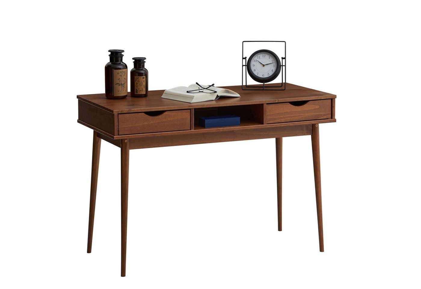 IDIMEX Schreibtisch STEFANO, Schreibtisch Arbeitstisch Bürotisch mit 2 Schubladen aus Massivholz von IDIMEX
