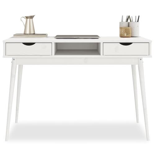 IDIMEX Schreibtisch Stefano mit 2 Schubladen und Fach weiß - Bürotisch aus Massivholz. Langlebiges Material, schadstoffarme Lacke IDIMEX Schreibtisch Stefano mit 2 Schubladen und Fach weiß - Bürotisch aus Massivholz. Langlebiges Material, schadstoffarme Lacke von IDIMEX