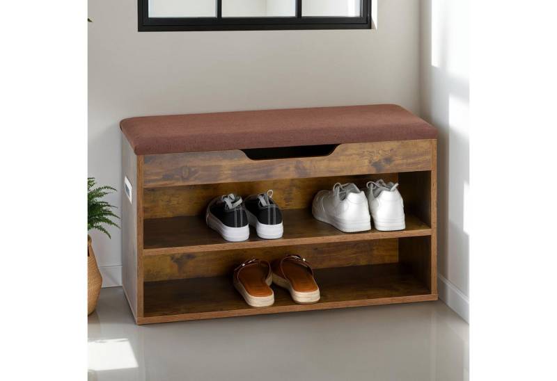 IDIMEX Schuhbank ISAAC, Schuhregal Flurbank mit Stauraum, 2 Ablagen und gepolsterte Sitzfläche IDIMEX Schuhbank ISAAC, Schuhregal Flurbank mit Stauraum, 2 Ablagen und gepolsterte Sitzfläche von IDIMEX
