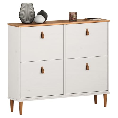 IDIMEX Schuhkipper MIKKA mit 4 Klappen - weiß/eichefarben Schuhschrank, Schuhregal schmal, Schuhorganizer Eiche IDIMEX Schuhkipper MIKKA mit 4 Klappen - weiß/eichefarben Schuhschrank, Schuhregal schmal, Schuhorganizer Eiche von IDIMEX