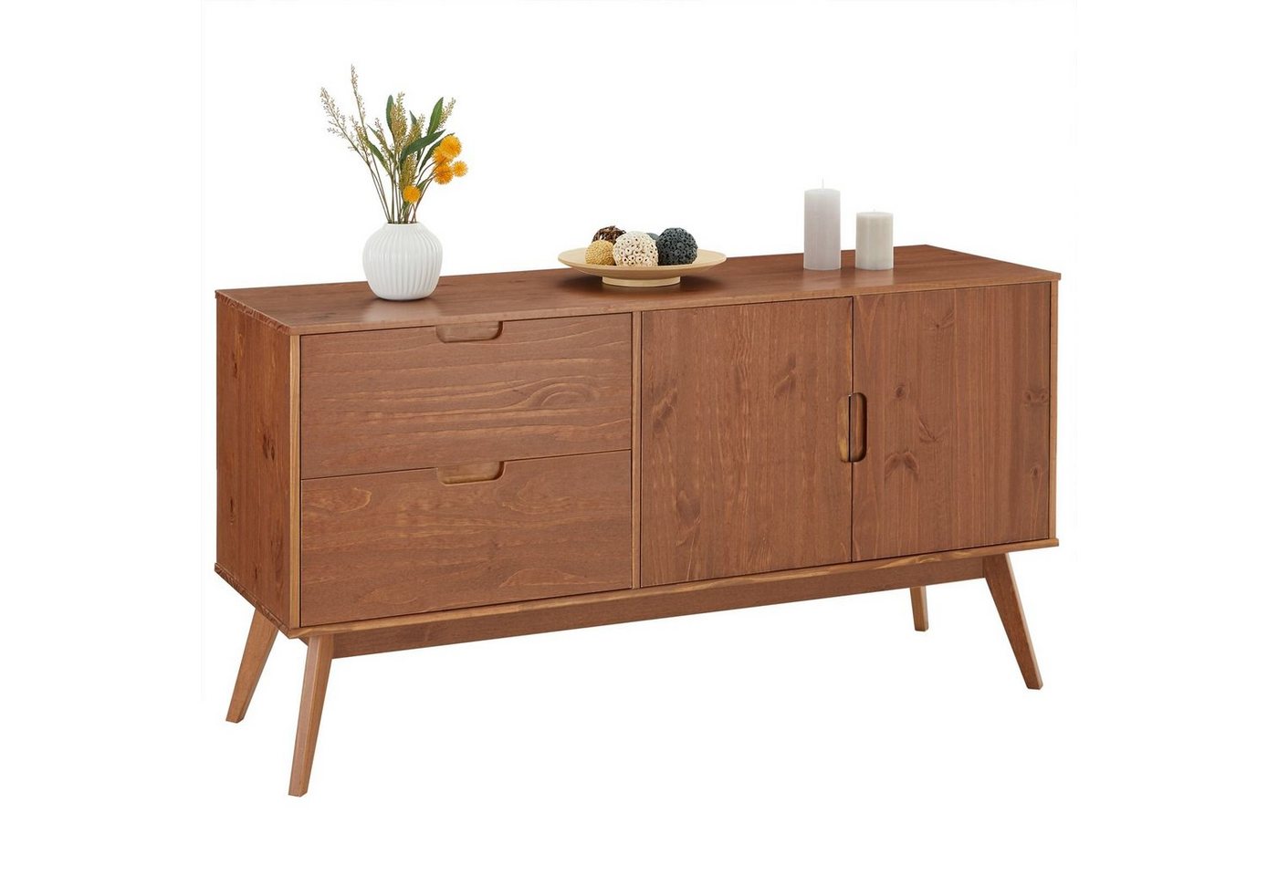 IDIMEX Sideboard TIVOLI, Sideboard Lowboard aus Kiefer massiv 2 Türen Kastanie skandinavisch Re von IDIMEX