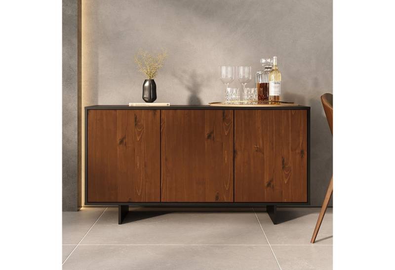 IDIMEX Sideboard ARTO, Kommode mit 3 Türen aus Massivholz Kastanie farben IDIMEX Sideboard ARTO, Kommode mit 3 Türen aus Massivholz Kastanie farben von IDIMEX