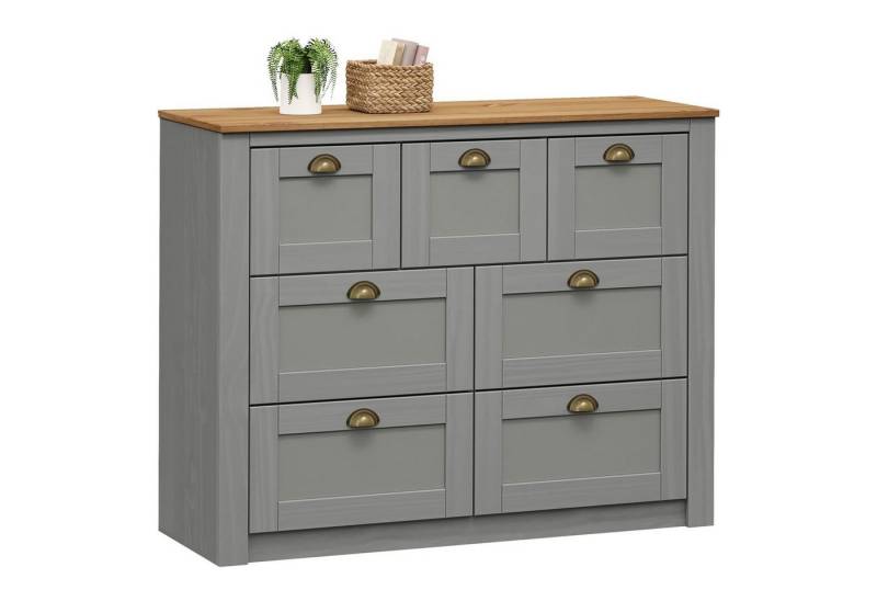 IDIMEX Sideboard BOLTON, Sideboard aus Kiefer mit 7 Schubladen und Muschelgriffen im Landhausst von IDIMEX