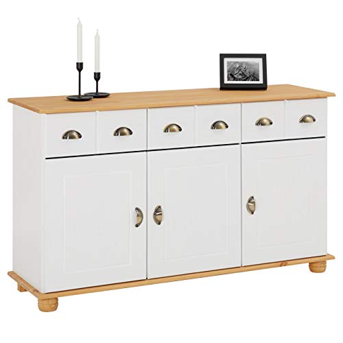 IDIMEX Sideboard Kommode Anrichte Colmar, Kiefer massiv, in weiß/braun von IDIMEX