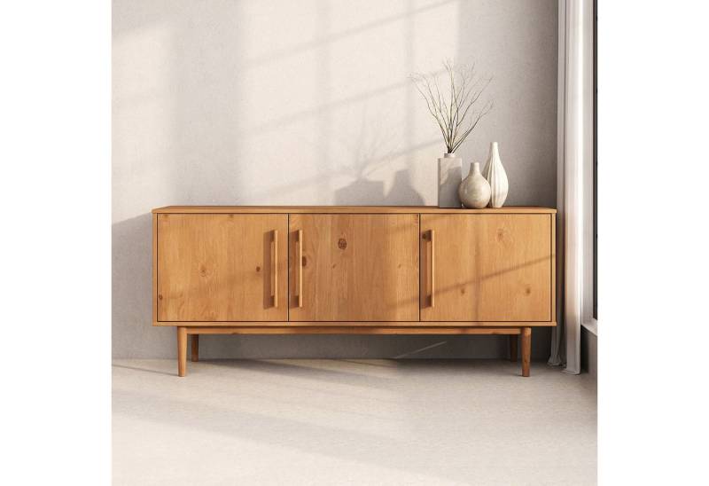 IDIMEX Sideboard TECCA, Wohnzimmer Kommode mit 3 Türen aus Massivholz eiche farben von IDIMEX