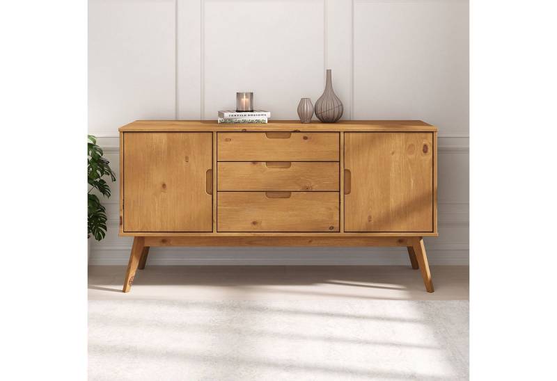IDIMEX Sideboard TIVOLI, Massivholz Kommode mit 2 Türen und 3 Schubladen, Skandi, Eiche farben von IDIMEX