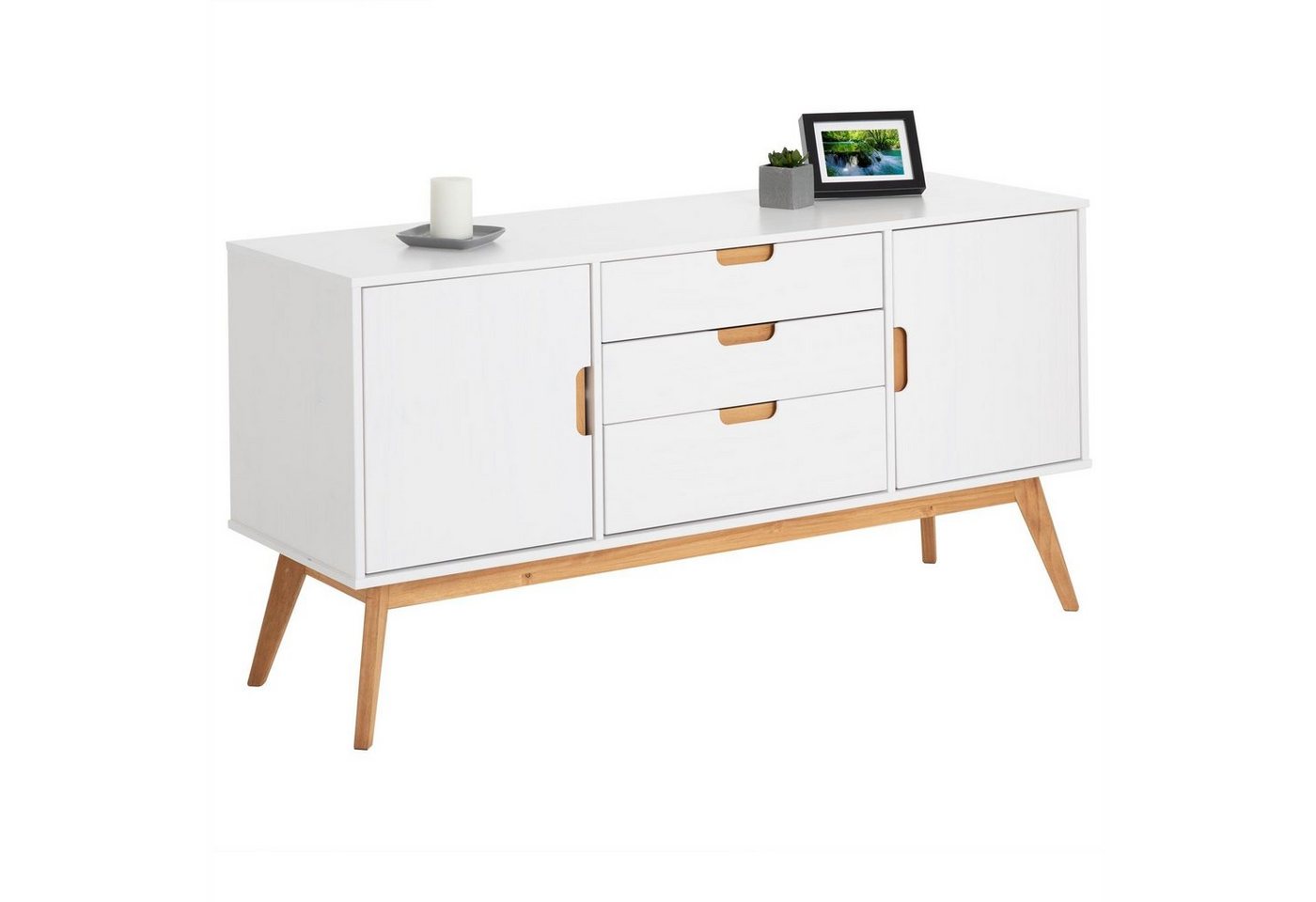 IDIMEX Sideboard TIVOLI, Sideboard Kommode Anrichte Kiefer massiv 2 Türen weiß skandinavisches von IDIMEX