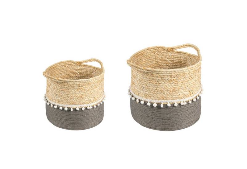 IDIMEX Übertopf YUMI, Pflanzkorb 2er Set Seegras natur/grau von IDIMEX