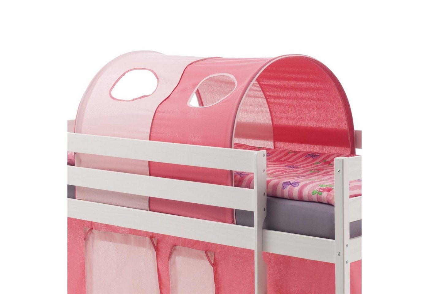 Vorhang MAX, IDIMEX, Tunnel für Hochbett Rutschbett Spielbett Kinderbett in pink/rosa von IDIMEX