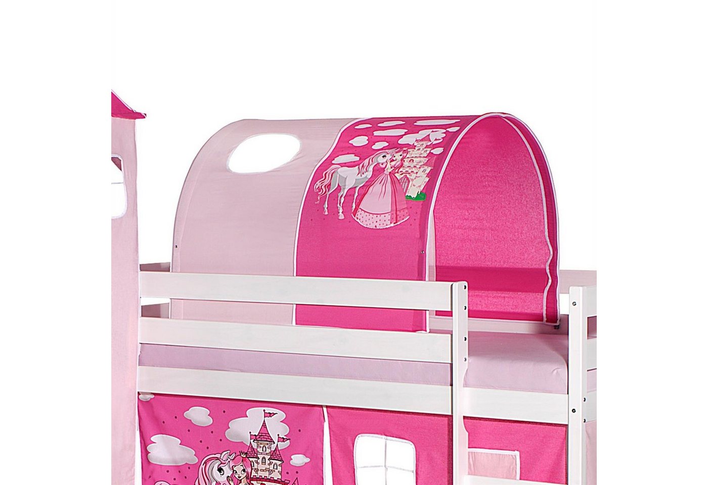 Vorhang PRINZESSIN, IDIMEX, Tunnel für Hochbett Rutschbett Spielbett Kinderbett in pink/rosa PRINZ von IDIMEX