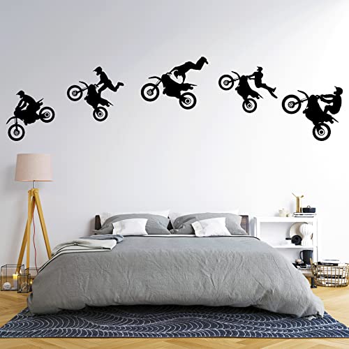 Dirt Bike Aufkleber Motocross Aufkleber Motorrad Wandtattoo Sport Wandaufkleber für Wohnzimmer Schlafzimmer Jungen Raumdekoration von IDISON