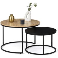 2er-Set Couchtische boston rund 54/70 Industriedesign von IDMARKET
