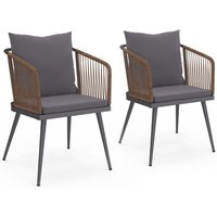 Idmarket - 2er-Set Gartensessel arizona Metall und Seil von IDMARKET