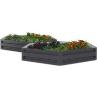 Idmarket - 2er-Set Gemüsegartenquadrate aus Metall Sechseckiges Gestell 120 cm Anthrazitgrau Idmarket - 2er-Set Gemüsegartenquadrate aus Metall Sechseckiges Gestell 120 cm Anthrazitgrau von IDMARKET