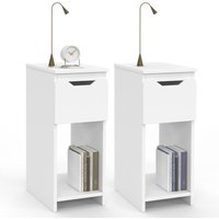2er-Set Nachttische ANOUK 1 Schublade mit Nische weiß von IDMARKET
