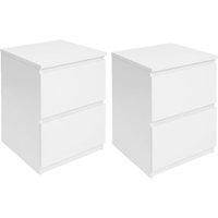 2er-Set Nachttische TOMI 2 Schubladen Holz weiß 2er-Set Nachttische TOMI 2 Schubladen Holz weiß von IDMARKET