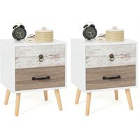 2er-Set Nachttische bahia 2 Schubladen skandinavisch von IDMARKET