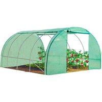 4-Jahreszeiten-Tunnelgewächshaus 12M² grün Gemüsesortiment zebra 4x3M von IDMARKET