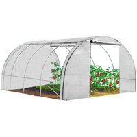 4-Jahreszeiten-Tunnelgewächshaus 12M² weiß Gemüsesortiment zebra 4x3M von IDMARKET