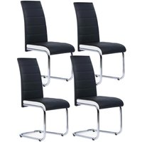 4er-Set Esszimmerstühle MIA schwarz mit weißer Umrandung 4er-Set Esszimmerstühle MIA schwarz mit weißer Umrandung von IDMARKET