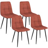 4er-Set Esszimmerstühle MILA aus Terracotta-Samt 4er-Set Esszimmerstühle MILA aus Terracotta-Samt von IDMARKET
