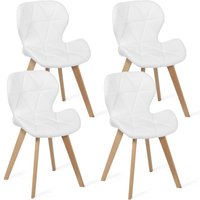 4er-Set Esszimmerstühle ROBINE aus weißem PU 4er-Set Esszimmerstühle ROBINE aus weißem PU von IDMARKET