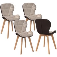 4er-Set Esszimmerstühle ROBINE aus zwei Materialien, Stoff und PU in braun und taupe 4er-Set Esszimmerstühle ROBINE aus zwei Materialien, Stoff und PU in braun und taupe von IDMARKET