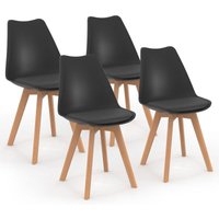 4er-Set skandinavische Esszimmerstühle SARA schwarz von IDMARKET