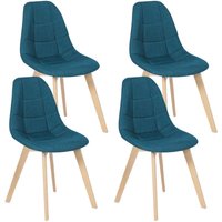 4er-Set skandinavische Esszimmerstühle gaby blau mit Stoffbezug 4er-Set skandinavische Esszimmerstühle gaby blau mit Stoffbezug von IDMARKET