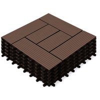 Idmarket - 5er-Set Mosaik-Terrassenplatten wodhy mit Klicksystem aus Holz-Verbundstoff in Taupe von IDMARKET