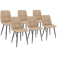 6er-Set Esszimmerstühle MILA aus taupefarbenem Samt 6er-Set Esszimmerstühle MILA aus taupefarbenem Samt von IDMARKET