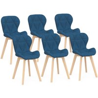 6er-Set Esszimmerstühle ROBINE aus duckblauem Stoff 6er-Set Esszimmerstühle ROBINE aus duckblauem Stoff von IDMARKET