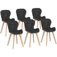 6er-Set ROBINE Esszimmerstühle aus schwarzem PU 6er-Set ROBINE Esszimmerstühle aus schwarzem PU von IDMARKET