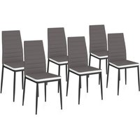6er-Set ROMANE Esszimmerstühle in grau mit weißem Band 6er-Set ROMANE Esszimmerstühle in grau mit weißem Band von IDMARKET