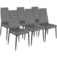 6er-Set graue ROMANE Esszimmerstühle von IDMARKET