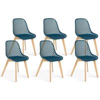 6er-Set mandy Esszimmerstühle in Entenblau von IDMARKET