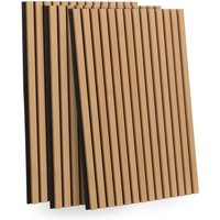 Akustikwandpaneele Holzleisten 250 x 60 cm Latten Eichenholzausführung hell schwarz hinterlegt Akustikwandpaneele Holzleisten 250 x 60 cm Latten Eichenholzausführung hell schwarz hinterlegt von IDMARKET