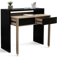 Idmarket - Ausziehbarer Schreibtisch max schwarz und Buchenholzoptik Idmarket - Ausziehbarer Schreibtisch max schwarz und Buchenholzoptik von IDMARKET
