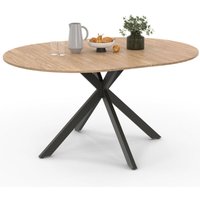 Ausziehbarer runder Esstisch ALIX 4-8 Personen Spinnenbein Holz und Schwarz 110-150 cm Ausziehbarer runder Esstisch ALIX 4-8 Personen Spinnenbein Holz und Schwarz 110-150 cm von IDMARKET