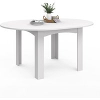 Ausziehbarer runder Esstisch DONA 4-8 Personen weiß 110-150 cm Ausziehbarer runder Esstisch DONA 4-8 Personen weiß 110-150 cm von IDMARKET