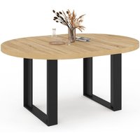 Ausziehbarer runder Esstisch PHOENIX 4-6 Personen Holz und Schwarz 110-150 cm Ausziehbarer runder Esstisch PHOENIX 4-6 Personen Holz und Schwarz 110-150 cm von IDMARKET