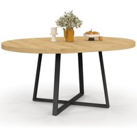 Ausziehbarer runder Esstisch SELMA 4-8 Personen Holz und Schwarz 110-150 cm Ausziehbarer runder Esstisch SELMA 4-8 Personen Holz und Schwarz 110-150 cm von IDMARKET