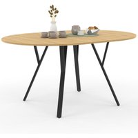 Ausziehbarer runder Esstisch YSEULT 4-8 Personen Holz und Schwarz Industriedesign 110-150 cm Ausziehbarer runder Esstisch YSEULT 4-8 Personen Holz und Schwarz Industriedesign 110-150 cm von IDMARKET